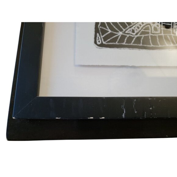 Endless Imagination 5 Framed Geometric Abstract Black & White Art Print 17x22 - Picture 3 of 6